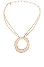 view 1 of 3 Open Circle Pave Necklace in Clear Crystal & Gold
