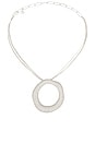 view 1 of 3 Open Circle Pave Necklace in Clear Crystal & Silver