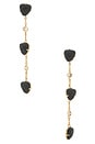 view 1 of 2 PENDIENTES LARGOS BLACK SOLSTICE in Black Stone & Gold
