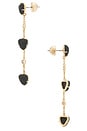 view 2 of 2 PENDIENTES LARGOS BLACK SOLSTICE in Black Stone & Gold
