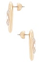 view 2 of 2 PENDIENTES DE TACHUELA MOLTEN GLOW STUDS in Clear Crystal & Gold