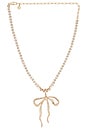 view 1 of 3 Pave Bow Tennis Necklace in Clear Crystal & Gold