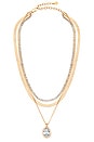 view 1 of 2 Tbc Layered Necklace in Clear Cystal & Gold