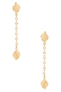 view 1 of 2 PENDIENTES COLGANTES BLOOM & CHAIN in Clear Crystal & Gold