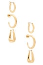 view 1 of 3 SET PENDIENTES MODERN SHAPES in Gold