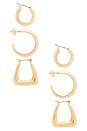 view 2 of 3 SET PENDIENTES MODERN SHAPES in Gold