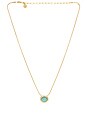 view 1 of 3 COLLAR COLGANTE DONUT CRYSTAL in Turquoise & Gold