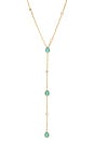 view 2 of 3 COLLAR LARIAT DEWDROP in Turquoise & Gold