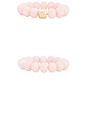 view 3 of 4 Power Bead Bracelet Stack in Rose