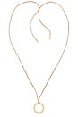 view 1 of 3 Open Circle Adjustable Suede Necklace in Tan
