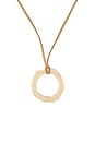 view 2 of 3 Open Circle Adjustable Suede Necklace in Tan