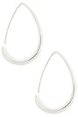 view 2 of 3 Simple Threader Hoop Earrings in Silver