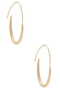 view 1 of 3 Oval Threader Hoops in Gold