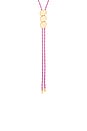 view 2 of 2 Corded Bolo Necklace in Pink & Gold