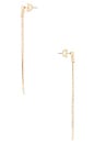 view 2 of 2 Double Chain Drop Earrings in Gold