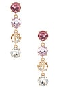 view 1 of 2 PENDIENTES LARGOS FOUR THE MONEY in Pink Crystal