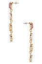 view 2 of 2 PENDIENTES LARGOS FOUR THE MONEY in Pink Crystal