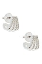 view 1 of 3 Glisten Wing Pave Earrings in Clear Crystal & Silver