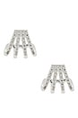 view 3 of 3 Glisten Wing Pave Earrings in Clear Crystal & Silver