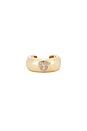 view 1 of 3 Hammered Ear Cuff With Pear Crystal in Clear Crystal & Gold