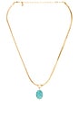 view 1 of 2 Turquoise Pendant Snake Chain in Turquoise & Gold