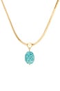 view 2 of 2 Turquoise Pendant Snake Chain in Turquoise & Gold