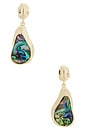 view 1 of 2 Abalone Hidden Gem Dangle Earrings in Gold