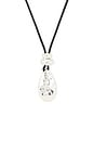 view 2 of 3 Metal Drop Cord Necklace in Black & Silver