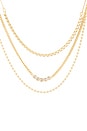 view 2 of 3 Crystal Layers Necklace in Clear & Gold