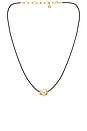 view 1 of 2 Polished Pebble Black Leather Pendant Necklace in Black