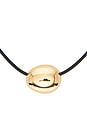 view 2 of 2 Polished Pebble Black Leather Pendant Necklace in Black