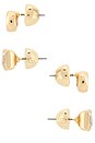 view 2 of 2 Classic Pairs Crystal Stud Set in Gold