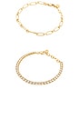 view 5 of 6 Crystal & Oval Chain Bracelet Set in Gold