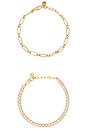 view 6 of 6 Crystal & Oval Chain Bracelet Set in Gold