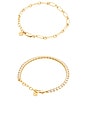 view 7 of 6 Crystal & Oval Chain Bracelet Set in Gold