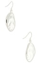 view 1 of 3 Hammered Oval Drop Earrings in Silver