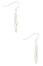 view 2 of 3 Hammered Oval Drop Earrings in Silver