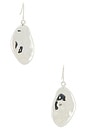 view 4 of 3 Hammered Oval Drop Earrings in Silver