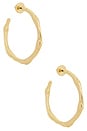 view 1 of 3 Classical Wave Hoops in Gold