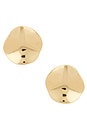 view 1 of 4 Molten Disc Stud Earrings in Gold