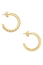 view 2 of 3 Crystal Curve Huggie Hoops in Gold