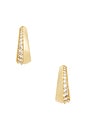 view 4 of 3 Crystal Curve Huggie Hoops in Gold