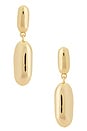 view 1 of 2 Gold Oval Drop Earrings in Gold