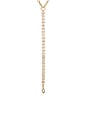 view 2 of 2 Crystal Line Pendant Necklace in Gold