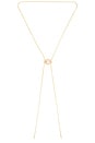 view 1 of 3 Crystal Bezel Bolo Necklace in Gold