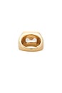 view 4 of 3 Crystal Signet Ring in Gold