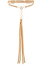 view 2 of 2 Suede Role Player Necklace in Tan & Gold