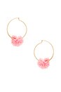 view 1 of 2 Fuzzy Pom Pom Hoops in Pink