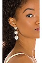 view 3 of 3 Pearl Heart Drop Earrings in Gold
