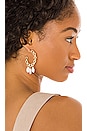 view 3 of 3 Pearl Hoop Earrings in Gold